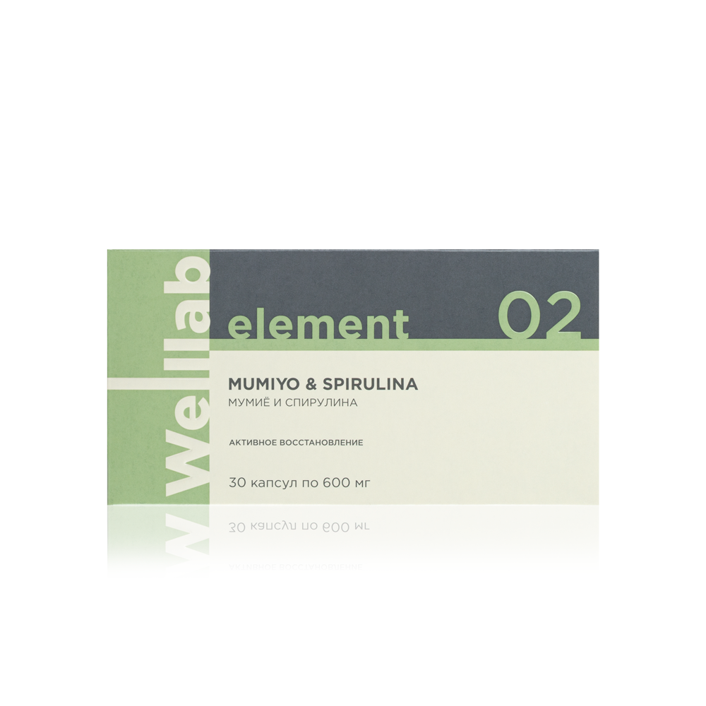 Welllab Element Mumiyo with chlorella, spirulina & royal jelly, 30 капсул